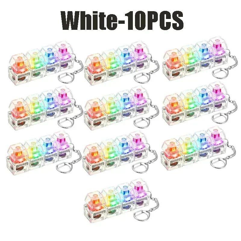LED Keyboard Keychain Fidget Toy, 4 Keys