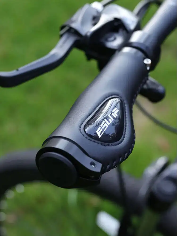 AliExpress ESLNF Leather Bicycle Anti-Shock Handlebar Shock Absorption Ergonomic Mountain Cycling Anti-Slip Soft Silicone Bike MTB Grips