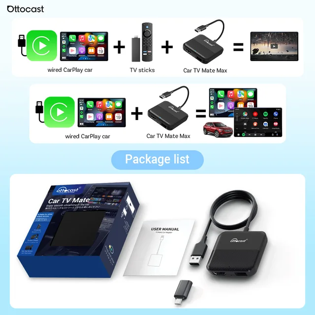 Car TV Mate Express for Fire Google TV Stick Wireless CarPlay