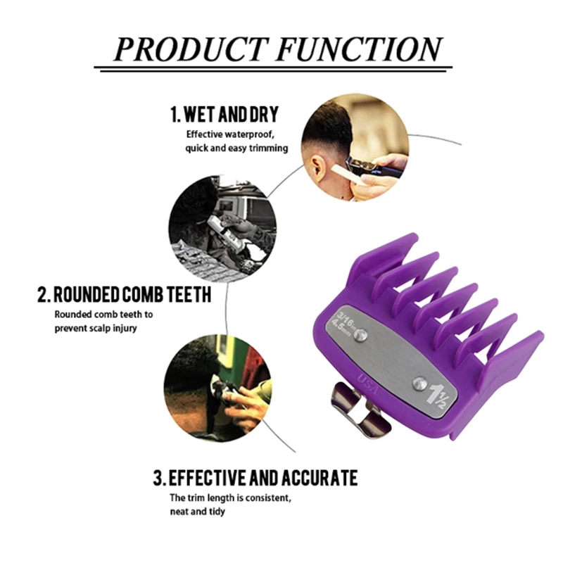 2PCS/Set 1.5/4.5mm Hair Clipper Limit-Trimmer Cutting Guide Comb Guards for Wahl