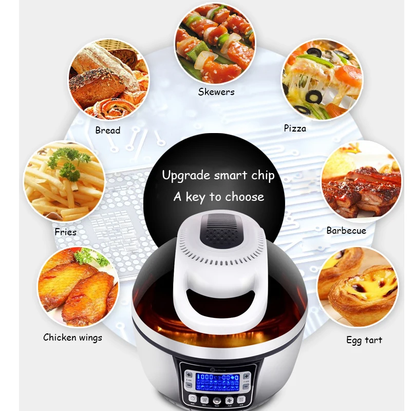 2025 ใหม่ 10L Electric Air Fryer น้ํามันฟรี Deep Fryer กระทะอเนกประสงค์ขนาดใหญ่ความจุอัจฉริยะไฟฟ้า Fryer