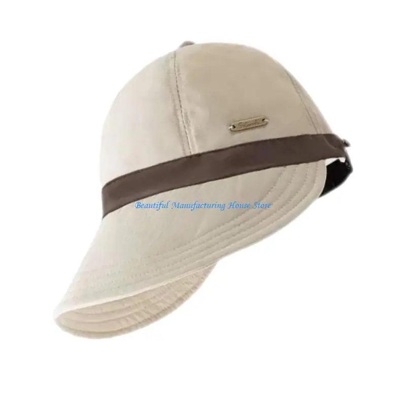 

E56A Wide Brims Baseball Hat with Sun Protections Adjustable Hat for Outdoor Activity