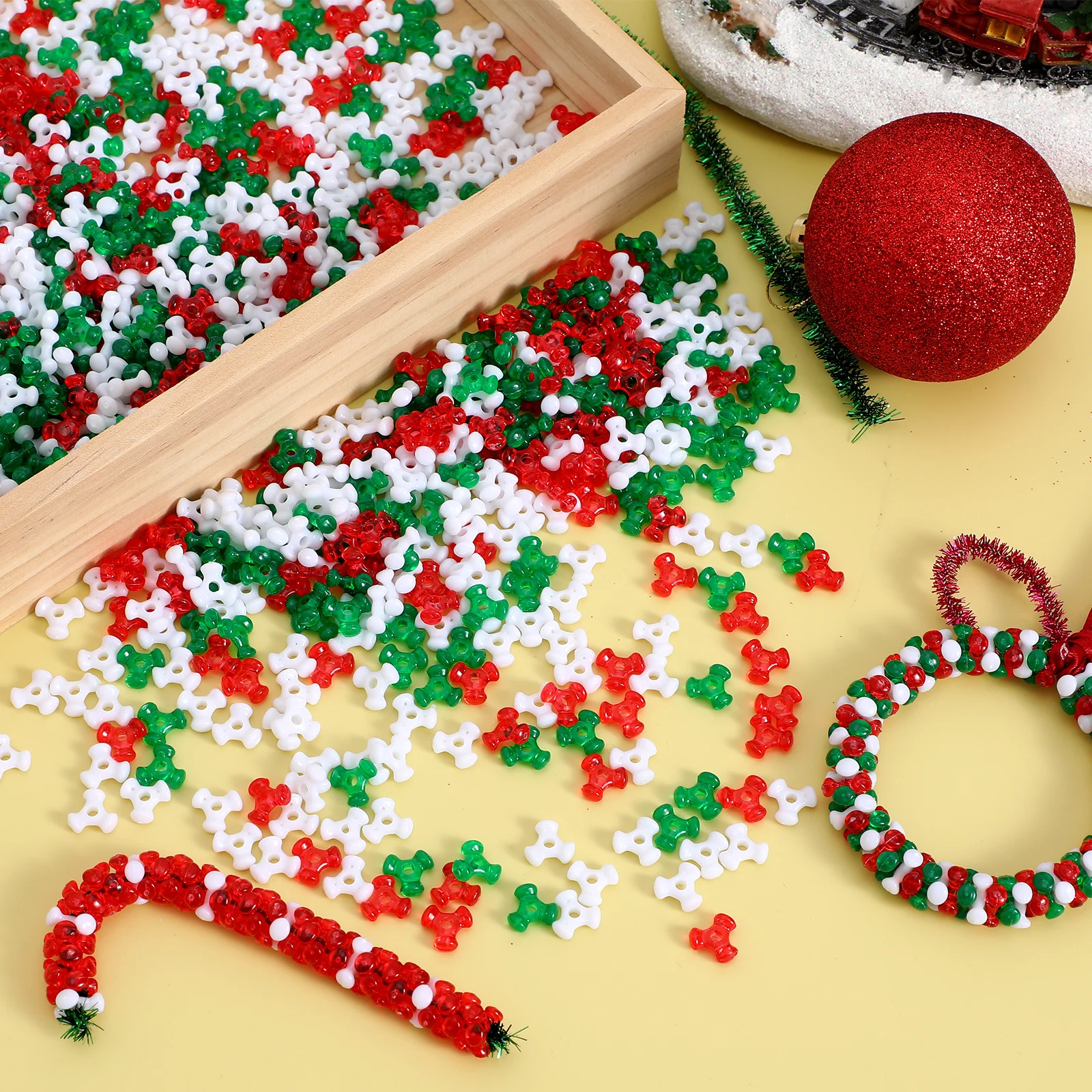 

1000Pcs Loose Beads for Jewelry Making DIY Bracelet Necklace Craft Kids Adult Art Project Plastic Trigeminal