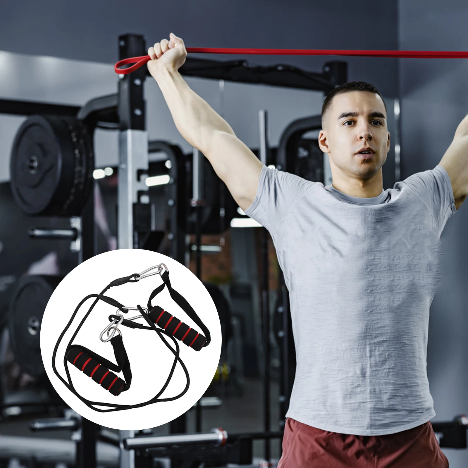 

1Set Professional Muscle Training Pulley Rope Complete Exercise Set for Arms Back Shoulders Portable Home Gym Workout Fitness