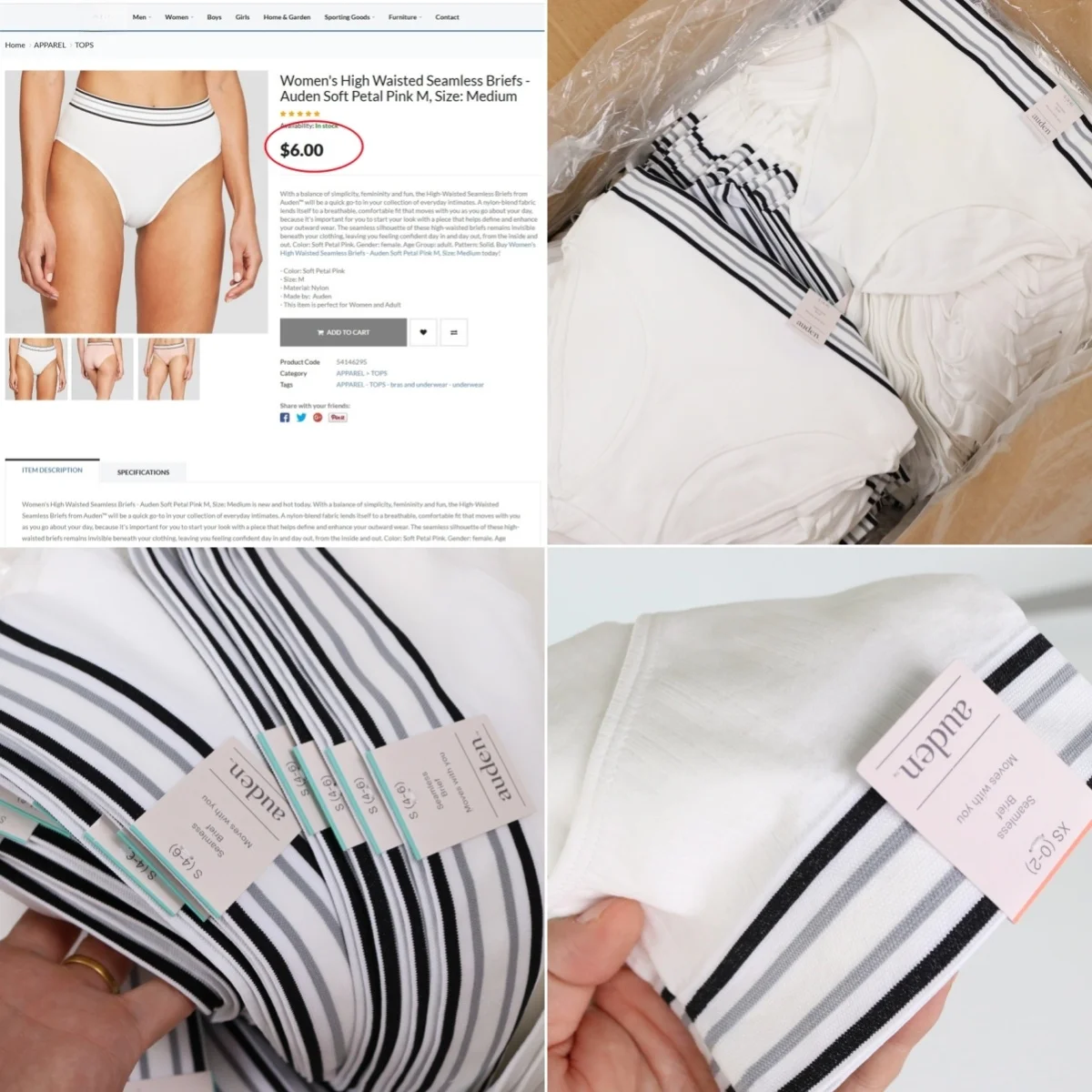Calcinhas Femininas Auden de Cintura Alta, Respiráveis, Sem Costura, Confortáveis, Estilo Sexy, Adequadas para Jovens
