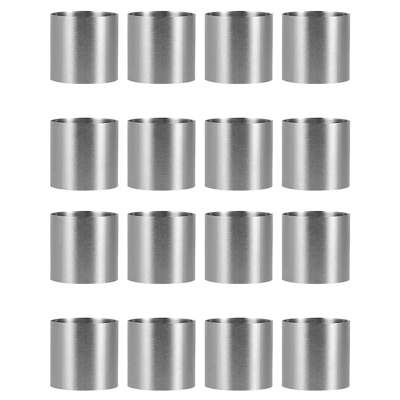 ABAH-16 Pieces Stainless Steel Mousse Rings Round Biscuit Cutter Cake Mold Kitchen Baking Pastry Tool For Tart,Fondant,Etc