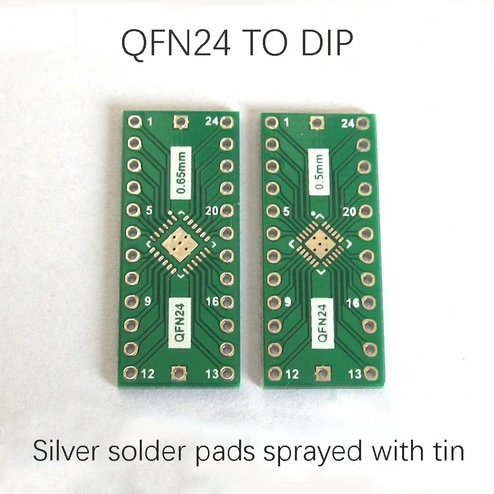 3PCS For QFN24 to DIP24 SMT  To Direct Insertion Adapter Board 0.5mm 0.65mm DIP Switch Adapter Plate Test Board