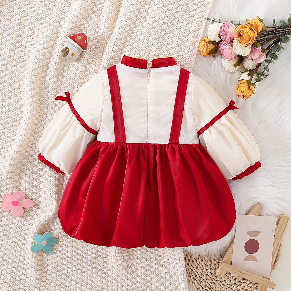 Baby Clothes Autumn and Winter Princess Girl Grasping Week Dress Baby New Year Dress Winter Dress