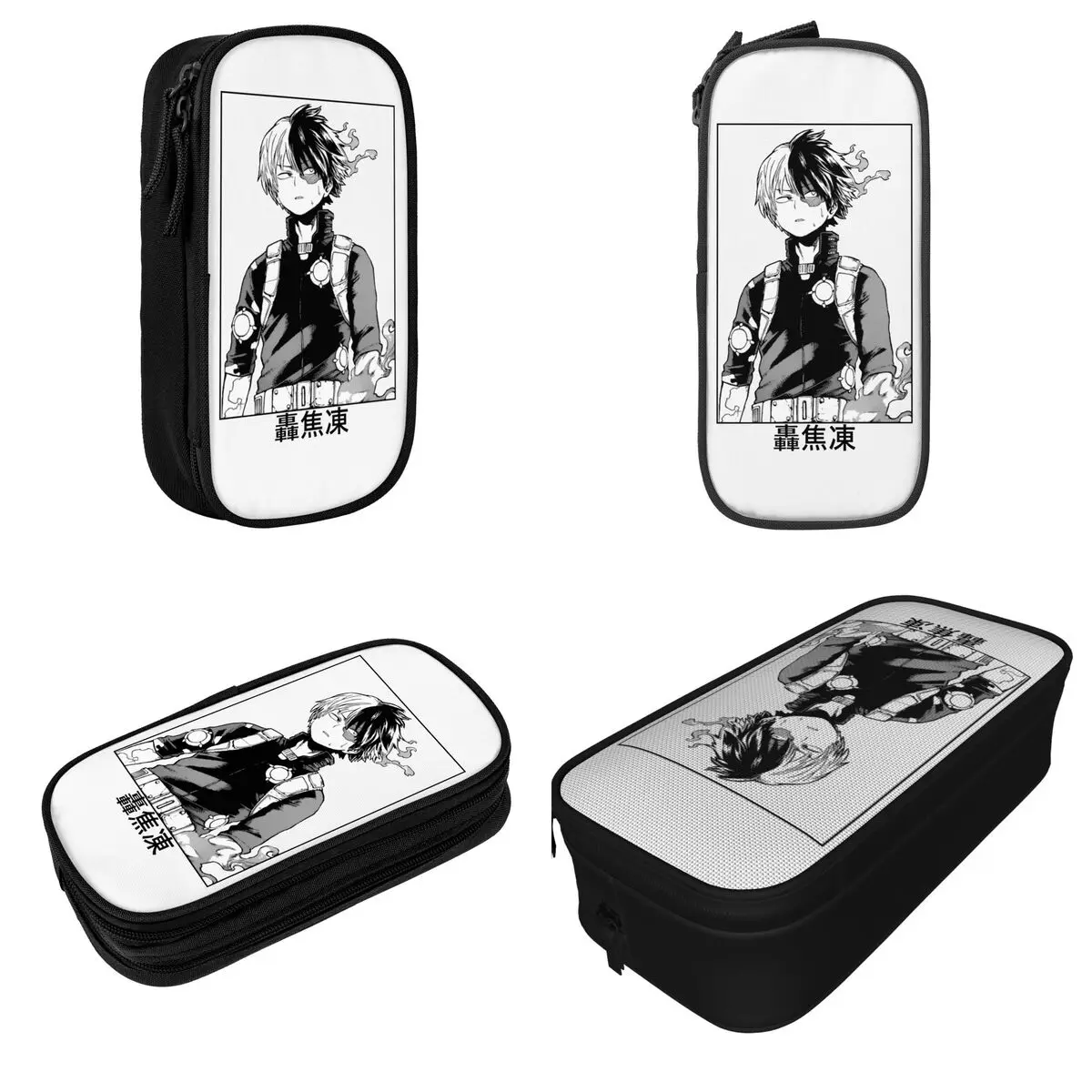 Todoroki Shoto My Hero Academia estuche para lápices, bolsa para bolígrafos clásica, caja de lápices cosméticos de oficina de gran capacidad para estudiantes