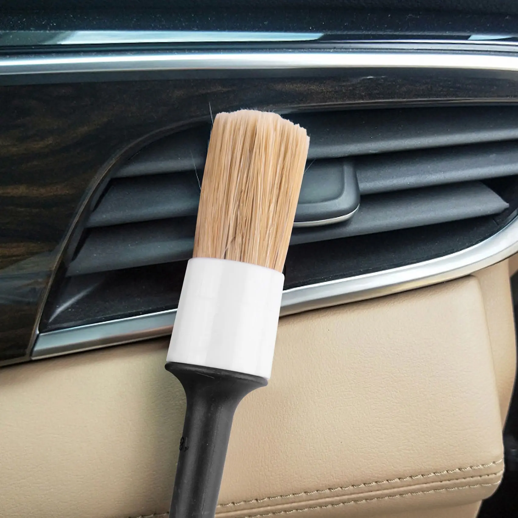 Super Sale Natural Boar Hair Detail Brush (Set Of 5),Premium Detail Brushes For Engines, Wheels, Interior, Leather, Trim,Air Ven