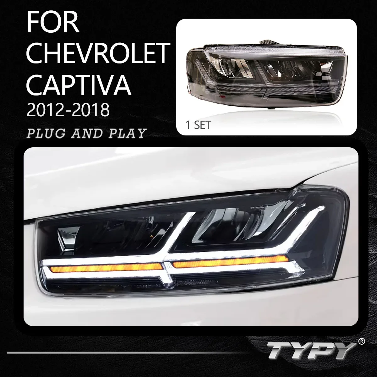 Car Styling For Chevrolet Captiva Headlight LED Head Lamps 2012-2018 DRL Turn Signal Car Accessories Plug Play