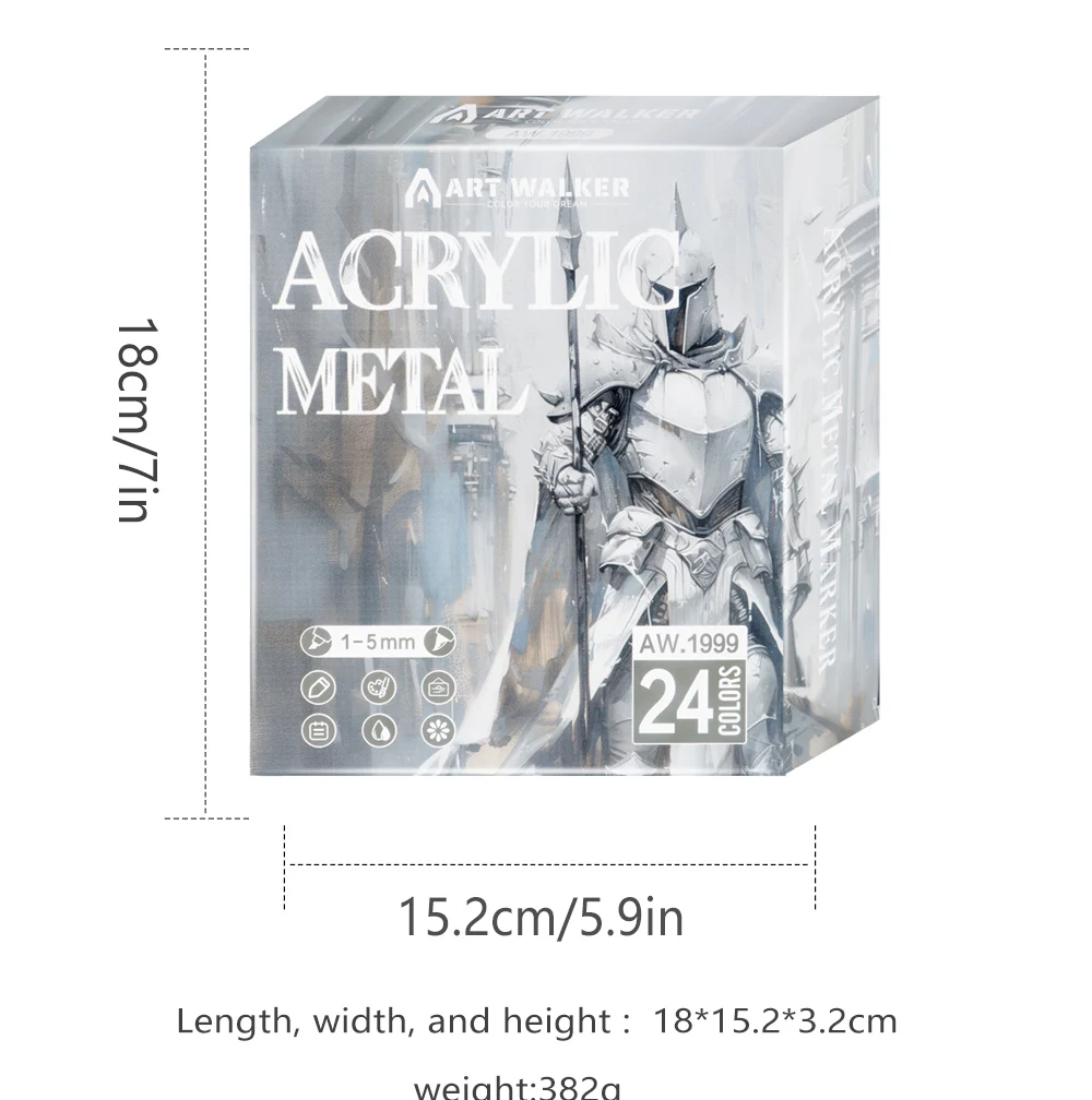 12/24 farben Set Doppel Kopf Punkt Stift Acryl Propylen Metall Marker Stift Hand Konto Gemälde Feine Kunst Pinsel Für karton – Detail 3
