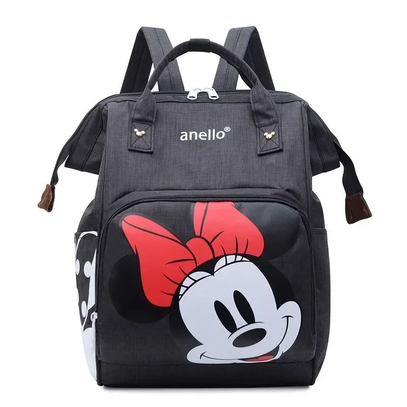 Disney Mickey Mouse and Minnie Cartoon Anime Backpack for Male and Female Students Portable School Bag Large Capacity Backpack