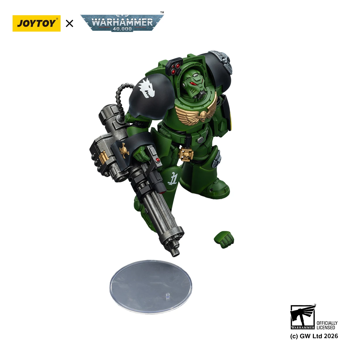 JOYTOY Warhammer 40K 1/18 Action Figure Salamanders Terminator 3 with Power Fist and Assault Cannon Model view 5