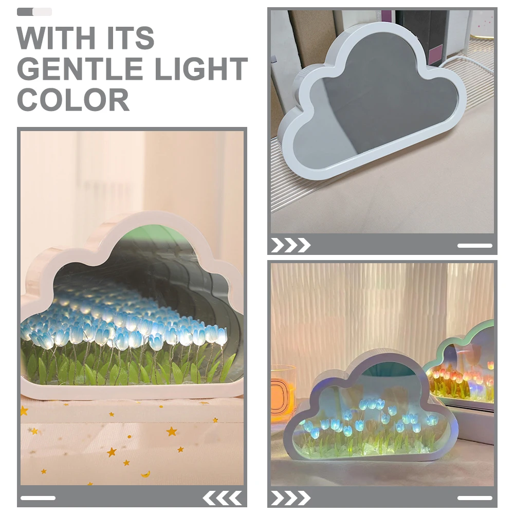 

20 Artificial Mirror Bedroom Night Decor Warm Glow Flower Diy Light Nightlight Lamp Kit Creative Night Light Lamp
