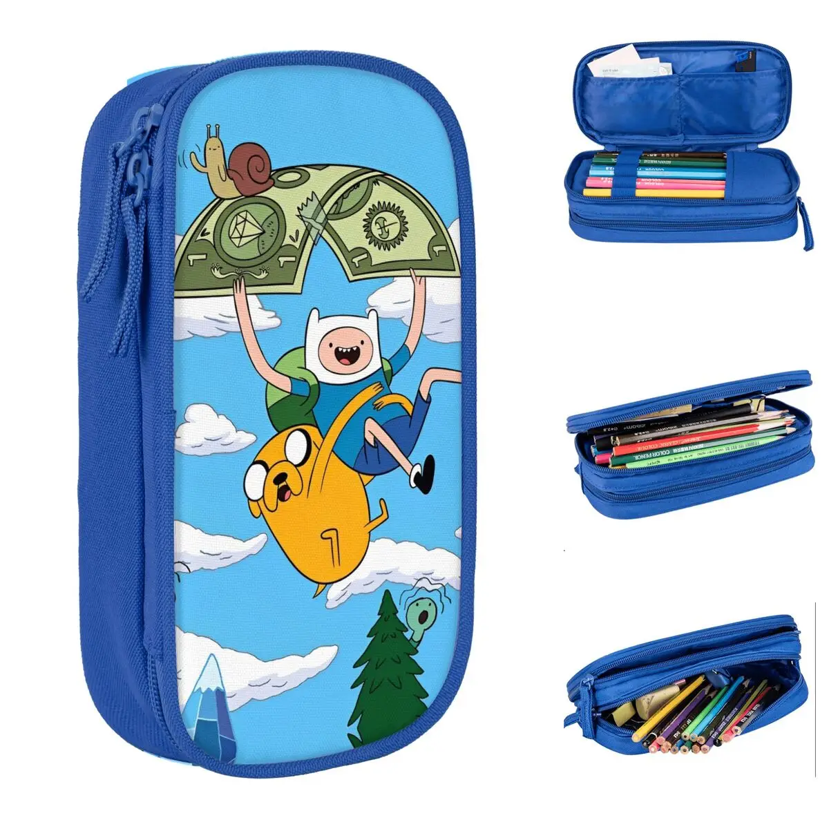 Adventures Times Finn & Jake Pencil Case Lovely Pen Box Bags Girl Boy Big Capacity Students School Gift Pencilcases