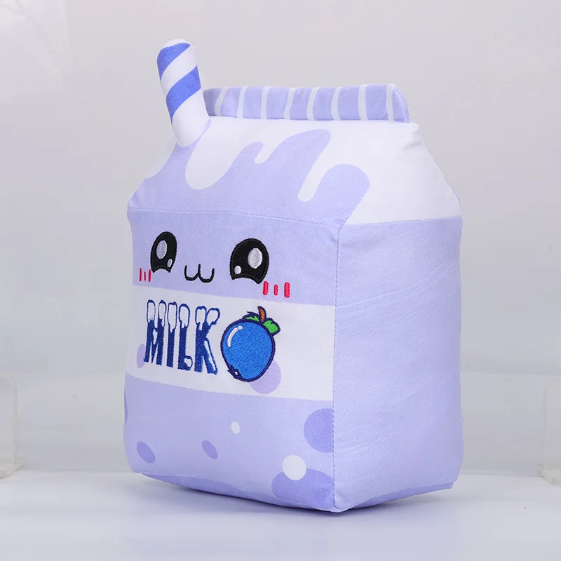 Kawaii Milk Doll Toy Simulação Morango Banana Blueberry Chocolate Leite Carton Plushy Brinquedos Comida Recheada Casa E Decoração