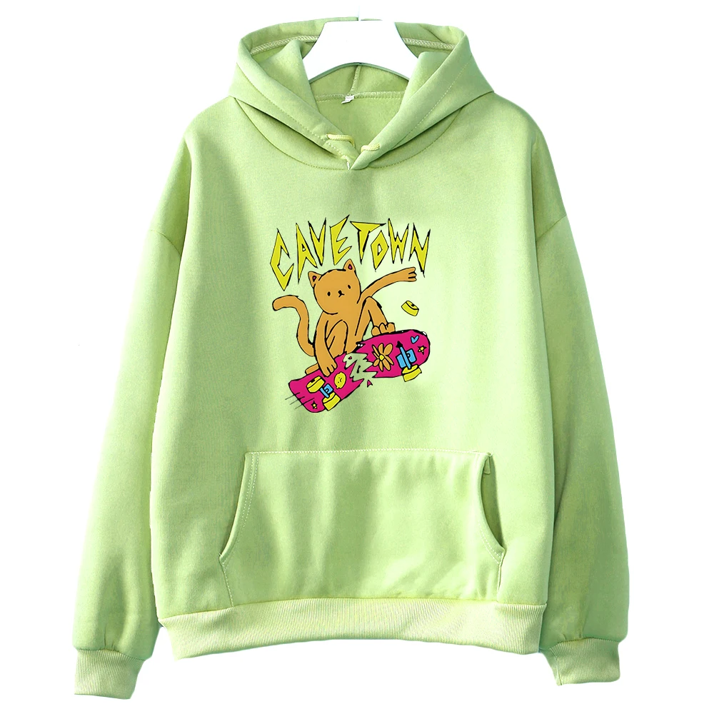 Cavetown Mèo Áo Kawaii Hình Hoạt Hình In Áo Nỉ Dài Tay Đồ Họa Áo Thun Kèm Mũ Trùm Đầu Nữ Khoác Hoodie Âm Nhạc Cao Cấp