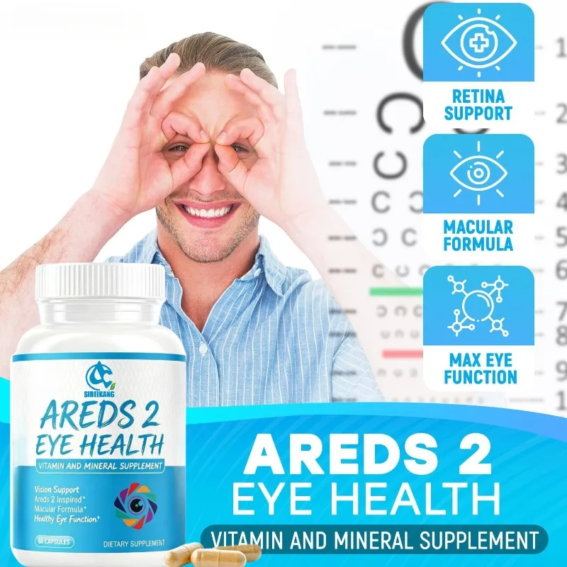 AREDS 2 Eye Vitamin and Mineral Supplement Capsule Containing Lutein, Vitamin C, Zeaxanthin, Zinc, and Vitamins