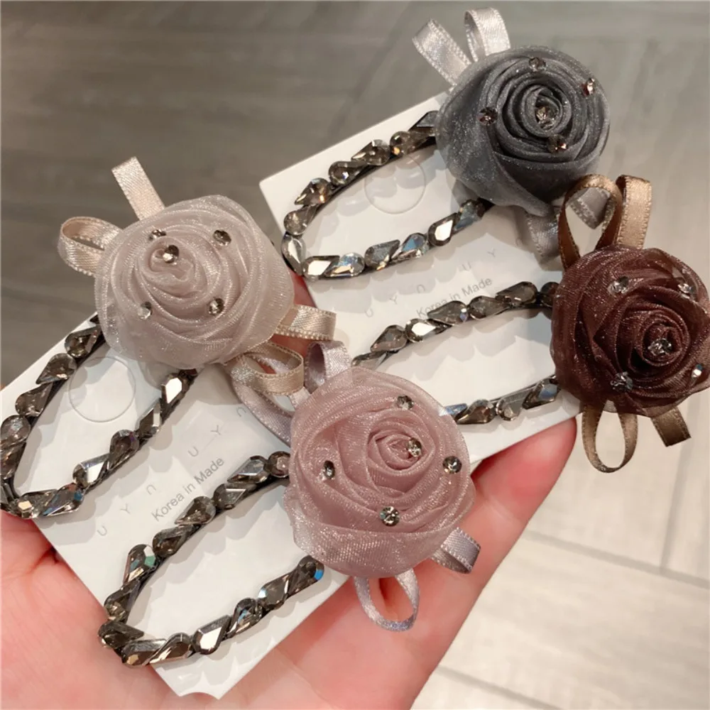 

Exquisite Sweet Sparkling Diamond Flower Hair Clip Duckbill Clip Elegant Temperament for Women Bangs Clip Hair Accessory