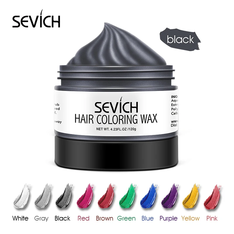 Sevich 9 Color Hair Color Wax For Men and Women One-time Temporary Hair Color Cream Gel 100g Grandma Grey Color Hair Styling