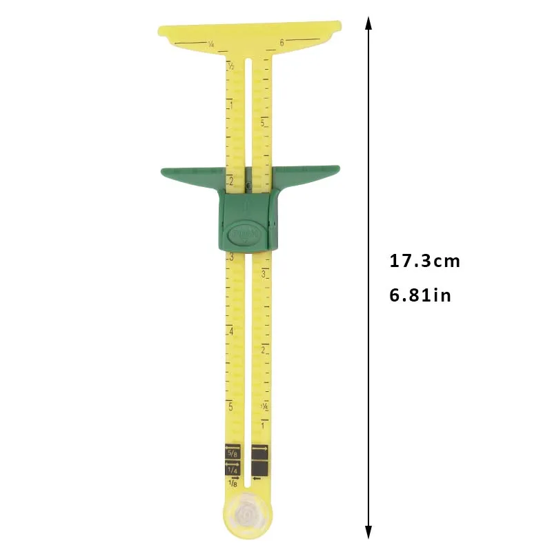 KRABALL 5-in-1 Sliding Gauge Measuring Ruler Plastic Drawing Tailor Patchwork Ruler Template DIY Sewing Accessories Tool