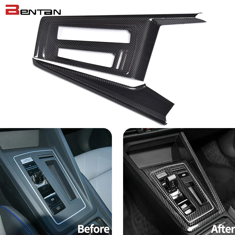 Dry carbon fiber console shift frame carbon fiber central control tumbler panel trim for Volkswagen Golf 8 MK8 2020-2021 interio