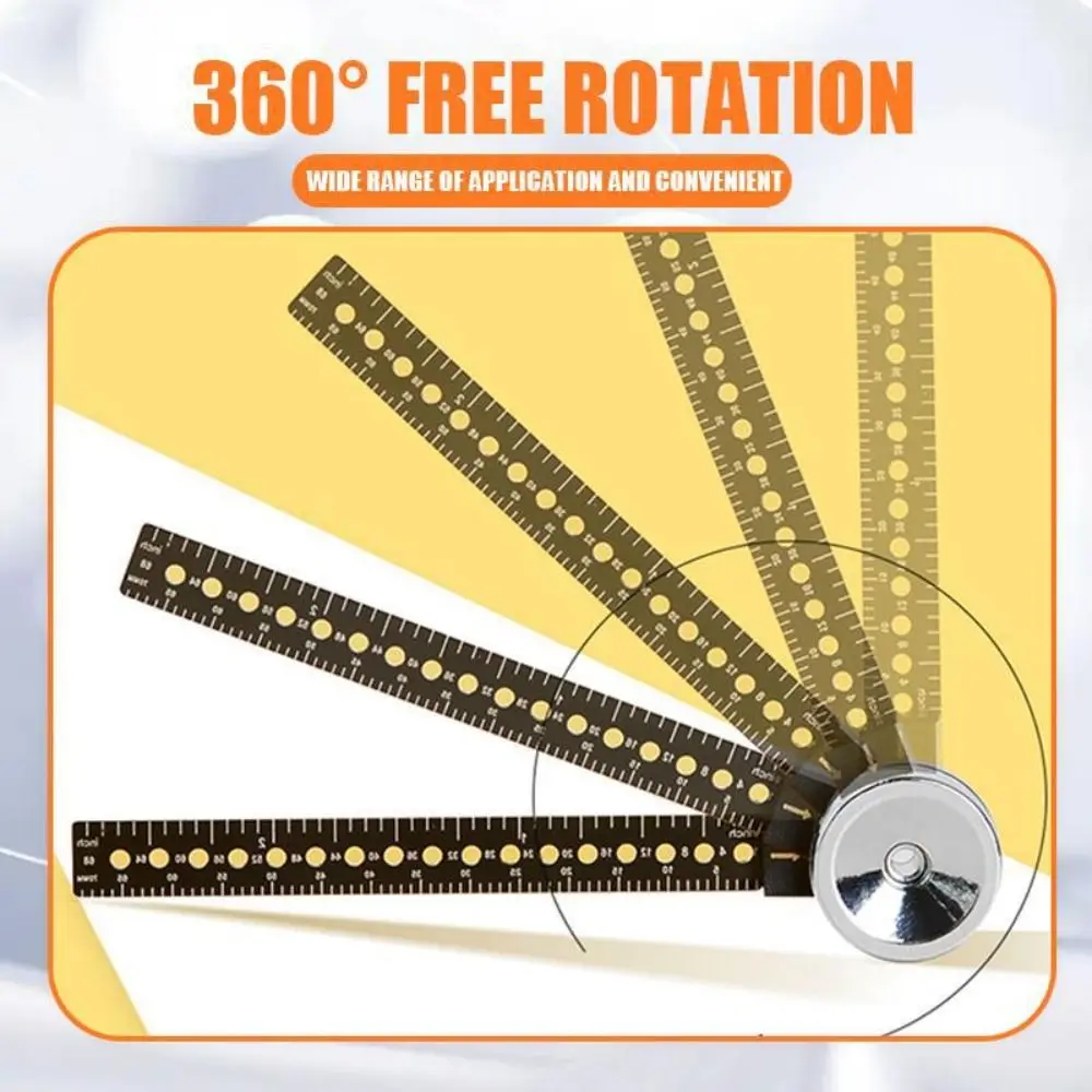 Imagem -04 - Multifuncional em Math Aids Tool Régua Ajustável do Desenho do Círculo Geometria Plotter Ímã Ajustável Aço Inoxidável