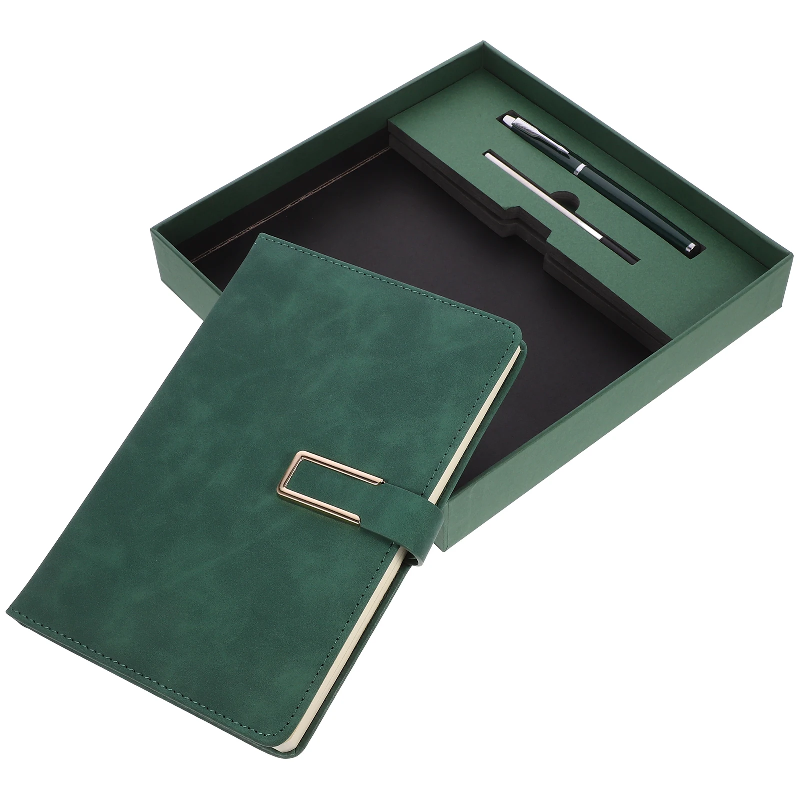 

A5 Business Notepad Set PU Cover Notebook 100 Pages 200 Sheets Vintage Writing Tablet Office Stationery Conference Notebooks