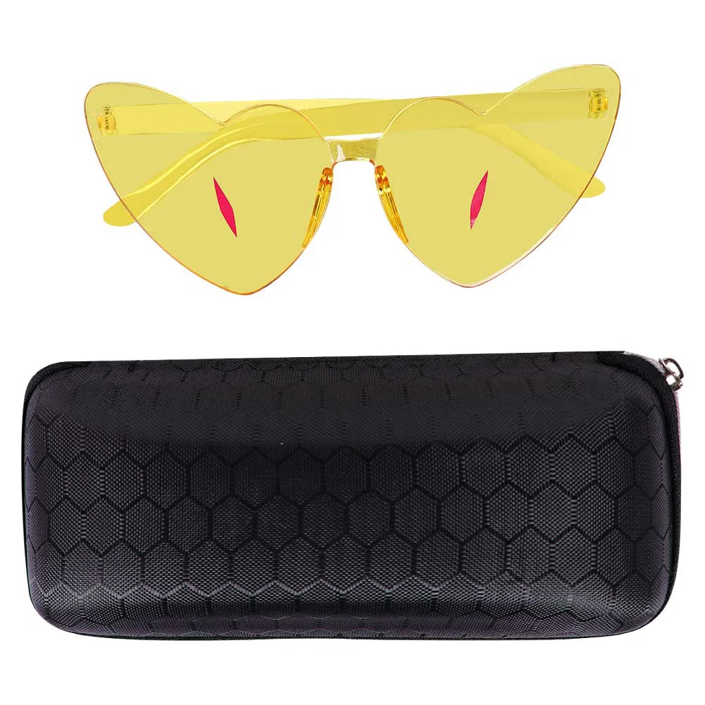 السير Pentious الأصفر على شكل قلب النظارات تأثيري الخيال النظارات التلفزيون الجحيم نزل زي تمويه اكسسوارات هالوين النساء الرجال #5