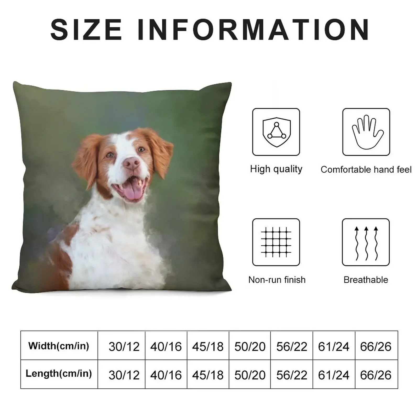 Brittany Spaniel Dog Art Throw Pillow Christmas Cushion For Home Elastic Cover For Sofa pillow