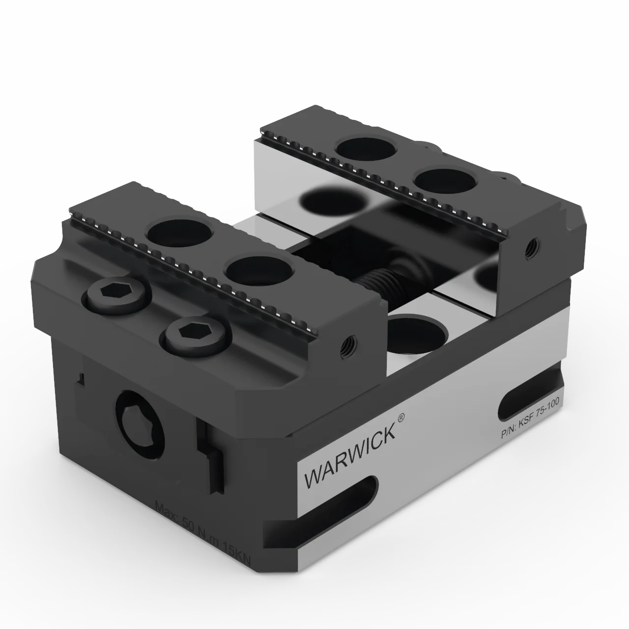 KSF75-100 Morsa centralizzata autocentrante compatta da 60 mm 3 "con ganascia grezza in acciaio seghettato per centro macchina meccanica CNC a 5 assi