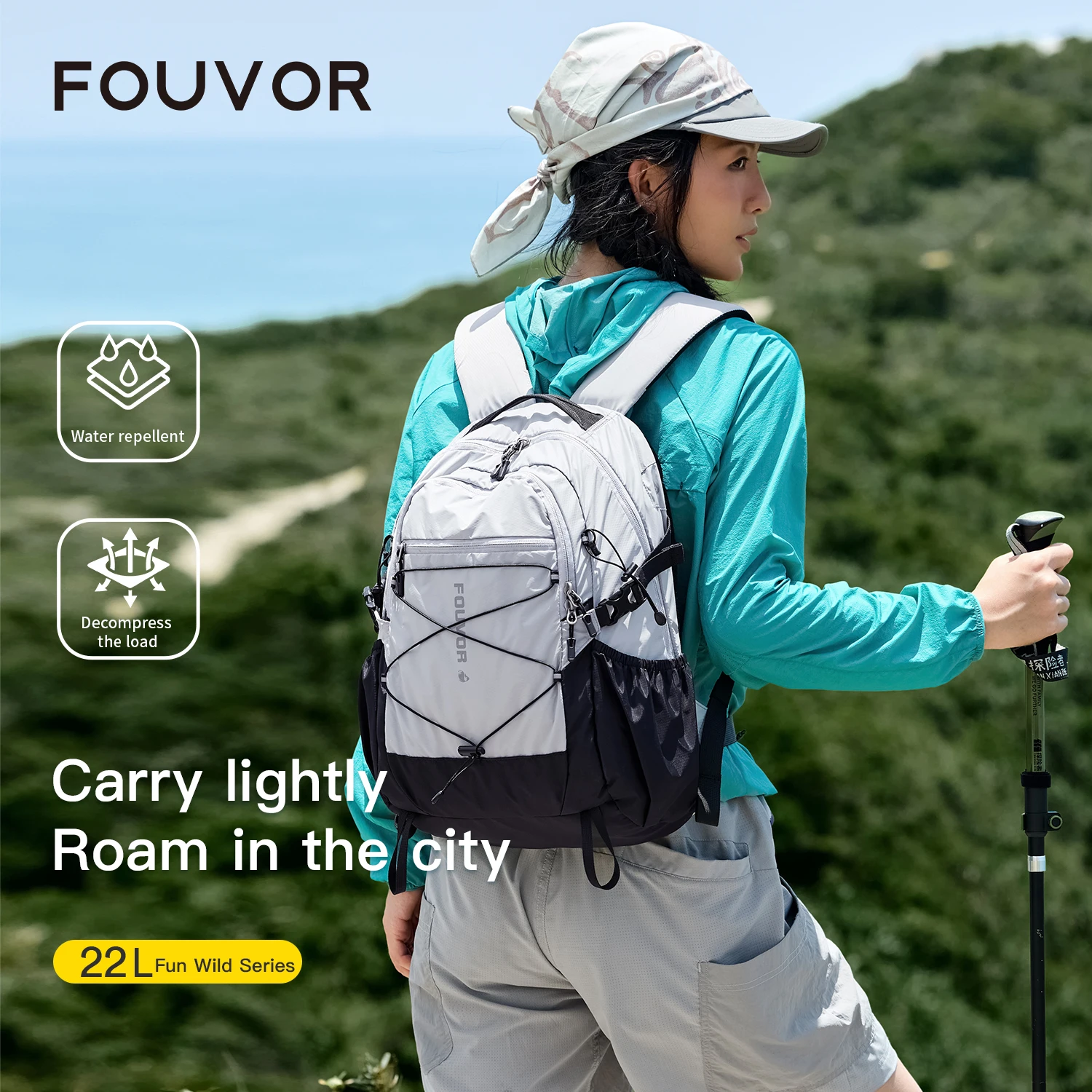 Fouvor Lightweight Hiking Backpack Women Pressure‑Relief Casual Daypack Outdoor Mountaineering Travel Fun‑Field Bag Men 3100-13