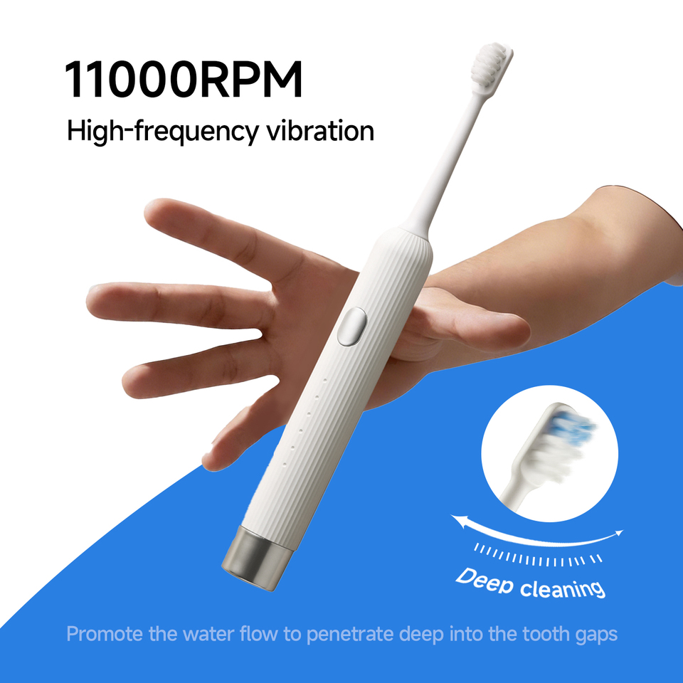  DOCO LAB Electric Toothbrush Vibration Sonic Electric Toothbrush for Adults Rechargeable Smart 6 Modes 5 Brush Heads 