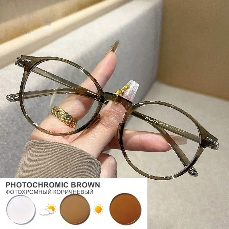 Retro Hawksbill Glasses Frame Women's Myopia Degrees Korean StyleinsWind to Make round Face Thin-Looked Plain Plain 0~-600