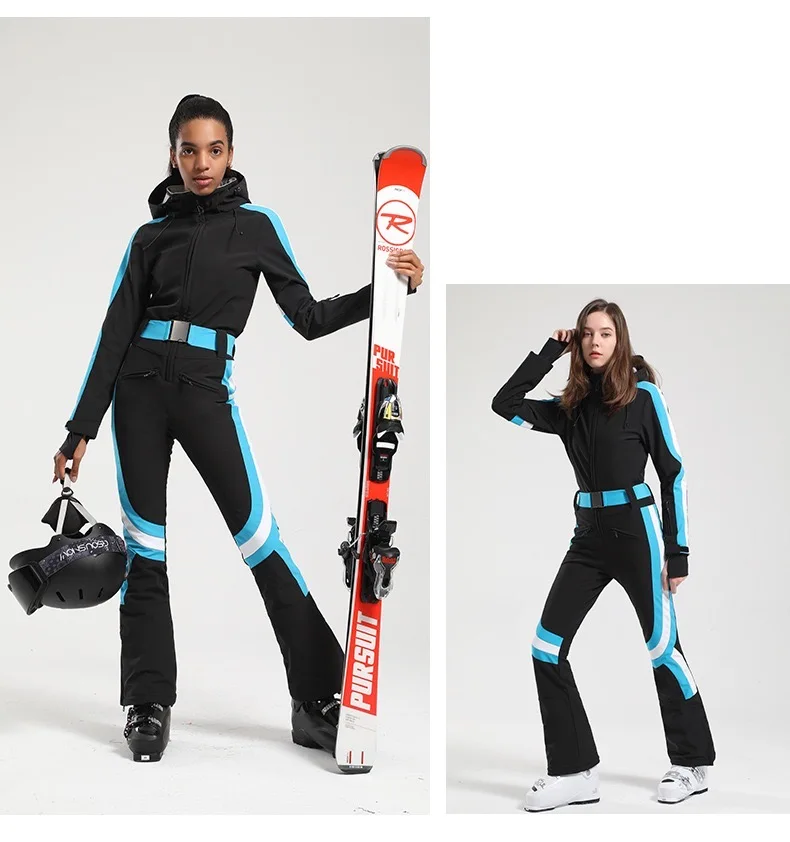 Ski Suit Snowboard Women Thickening Slim Fit Overall Winter Windproof Waterproof Breathable Thermal Sports Ski Jacket Ski Pants