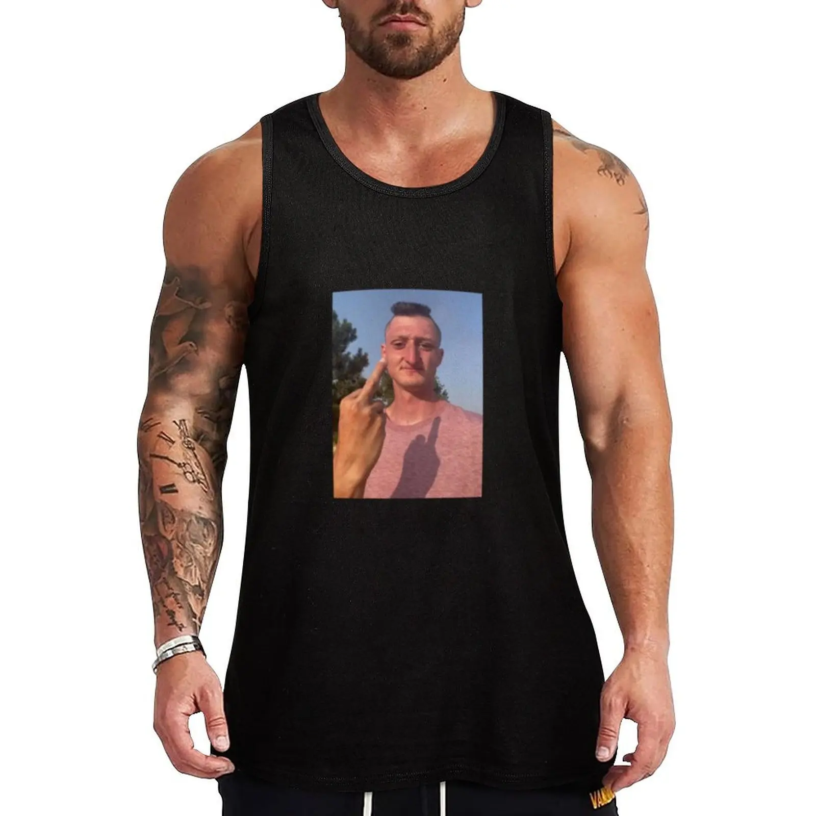 Daniel Larson Angry Tank Top Basic Sleeveless T Shirt Soft Cotton Casual Tank Top