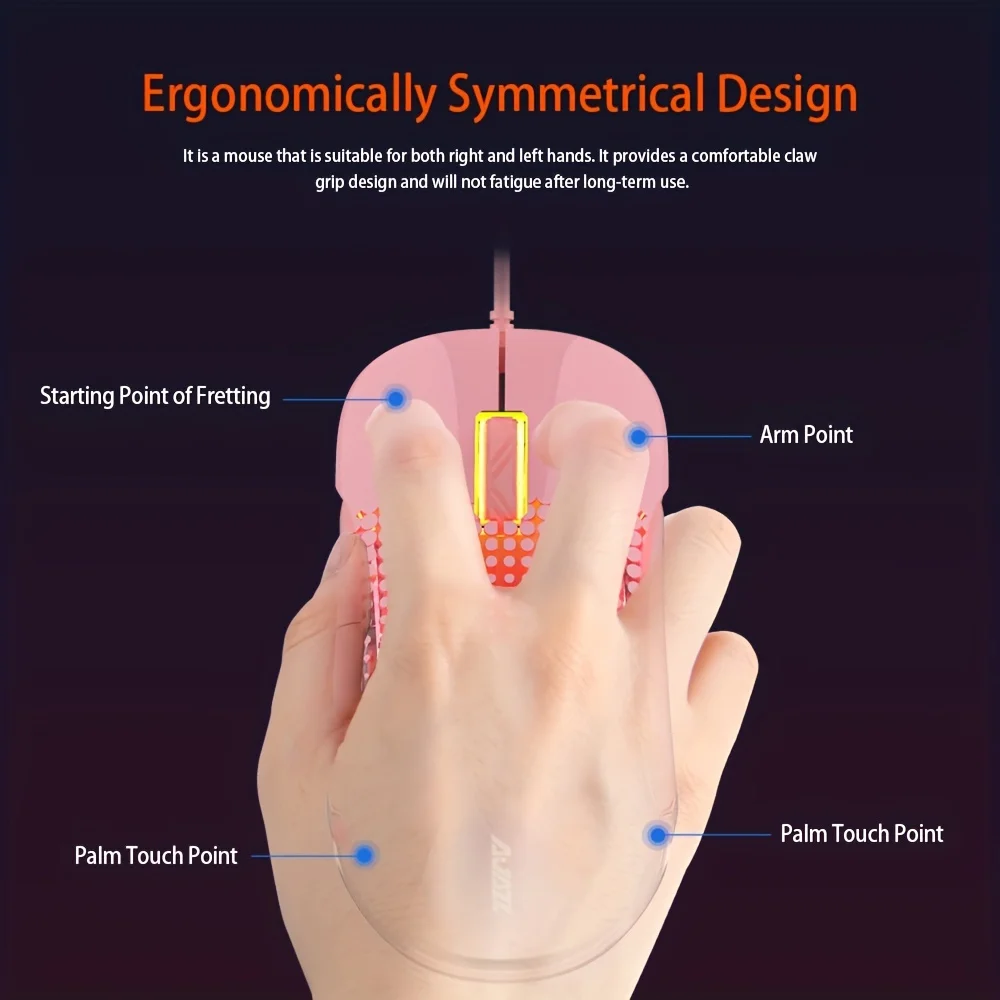 AJAZZ RGB Transparent Mouse: Transparent back panel, RGB customizable lighting effects, PMW3325 chip, ergonomic