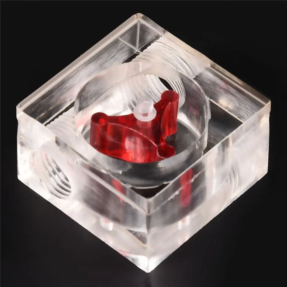 Durable G1/4 Thread Flow Meter Red Indicator Transparent Flow Indicator Sturdy PC Water Cooling Flow Meter Water Cooling Setup