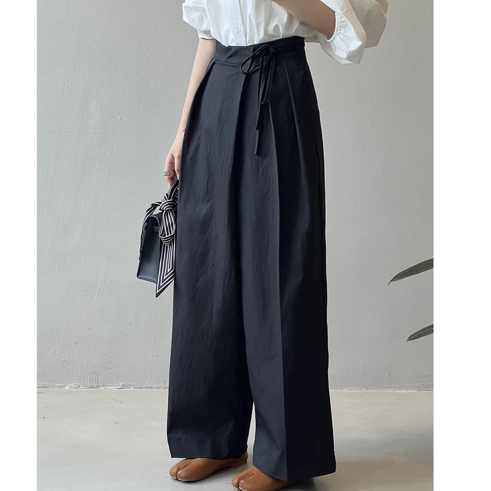 2026 Women Casual Wide Leg High Waist Pants Fashion Clothes Black Brown Pants Female Trousers