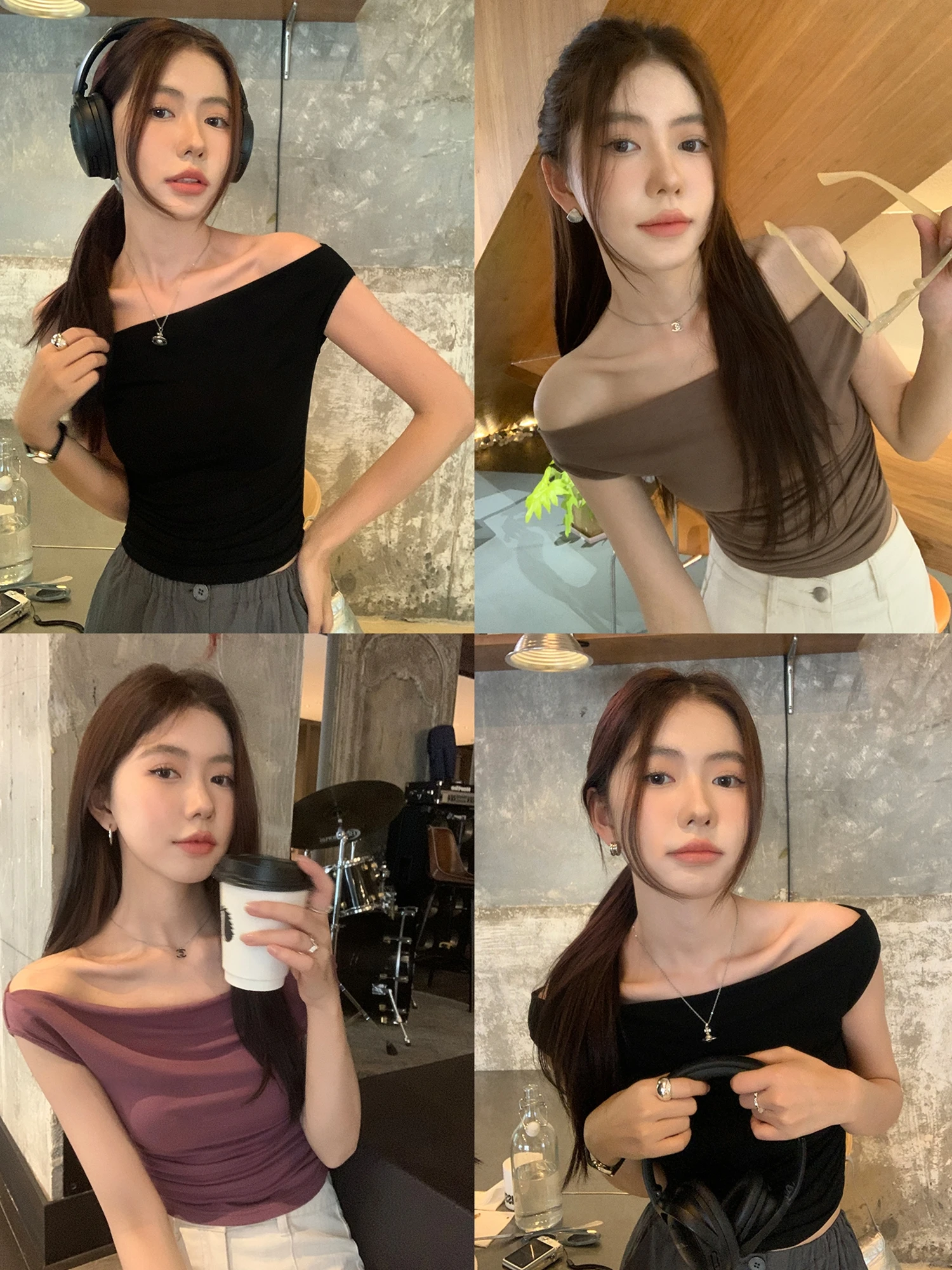 

Женская летняя футболка Pusumede Bla-oulder ort-Sve T-irt: дизайнерская сенсация, элегантный укороченный топ