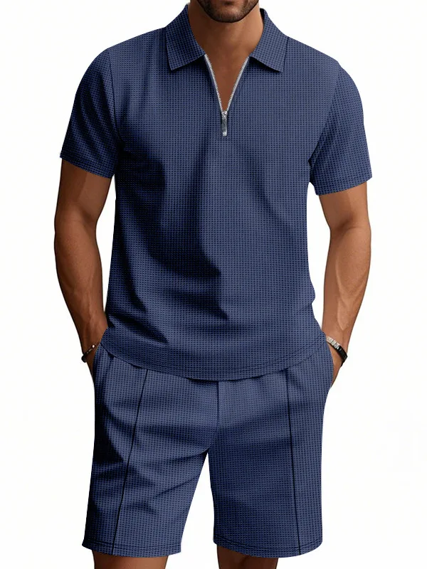 

Loose Casual Collar T-irt Set for Men ort Sve Casual Sportswear Loose Fit M Model Teenage Summer Faion