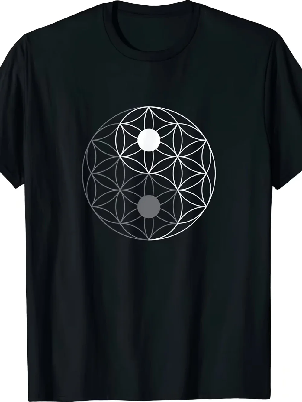 Herren-T-Shirt mit heiliger Geometrie, Metatron-Würfel, Lebensfrucht-Muster, lässiges Kurzarm-T-Shirt, Herrenbekleidung für Mathematikliebhaber – Detail 6