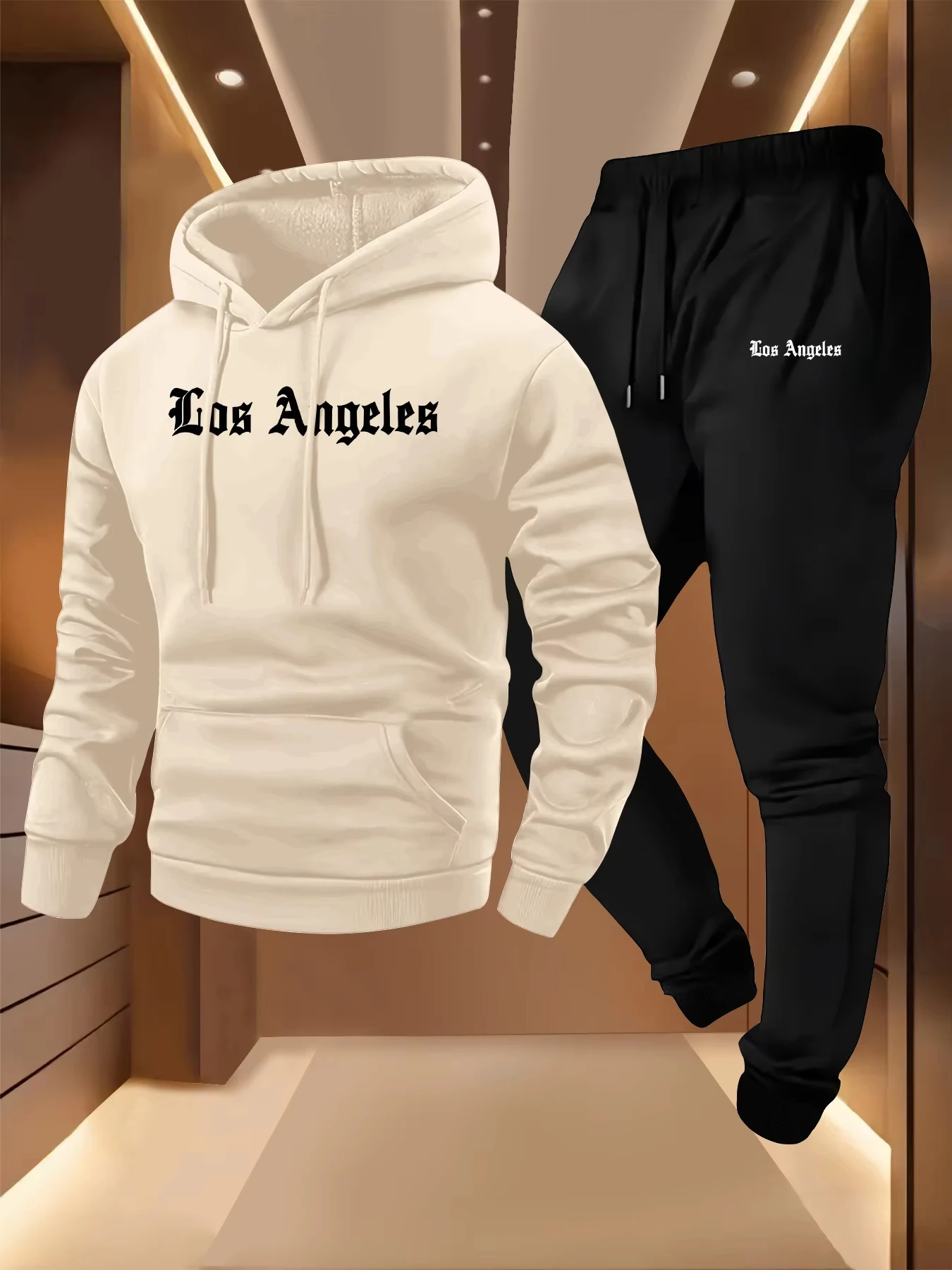 2026 Winter Luxury Oversized Pullover Hoodie Sets Fleece Men Women Hooded Tracksuit Sweatshirt Sweatpants 2 Piece Set view 3