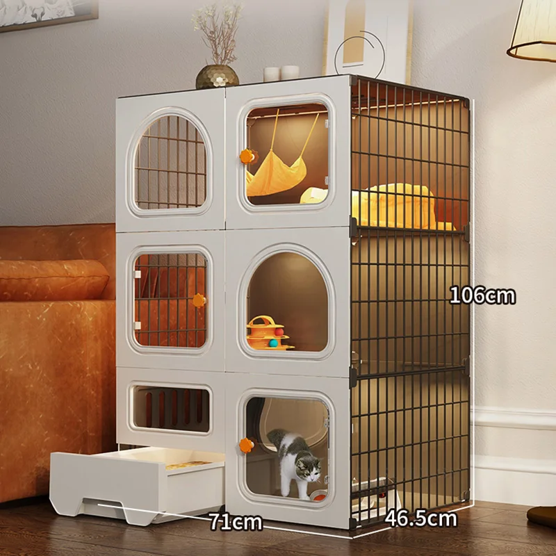 Imagem -05 - Indoor Cat Litter Box com wc Super Grandes Gaiolas Luxo Cat Villa Gaiola Casa Pet Shop Espaço Livre