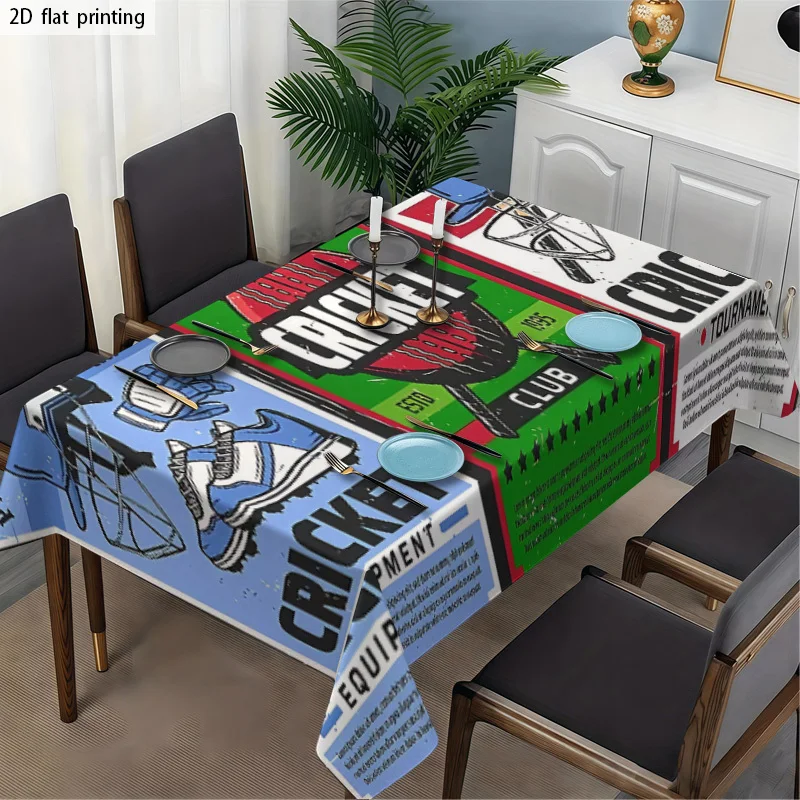 2D Flat Printing Sports Club Equipment Tablecloth Waterproof Picnic Outdoor Party Decor for Man Cave