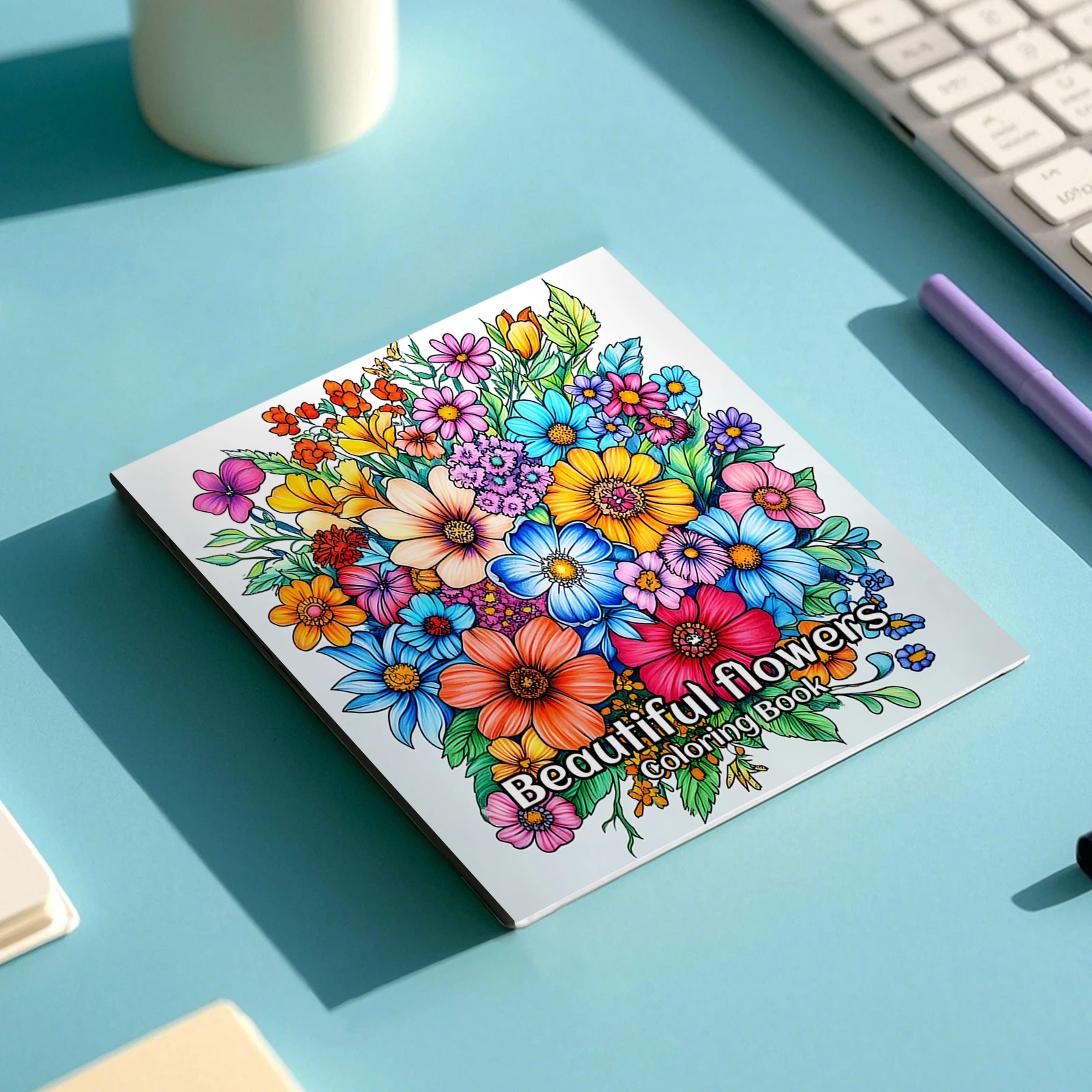 Flower Coloring Book 24 Page Gift For Adults And Teens Featuring Relieve Stress Kill Time Graffiti Painting Drawing Art Book