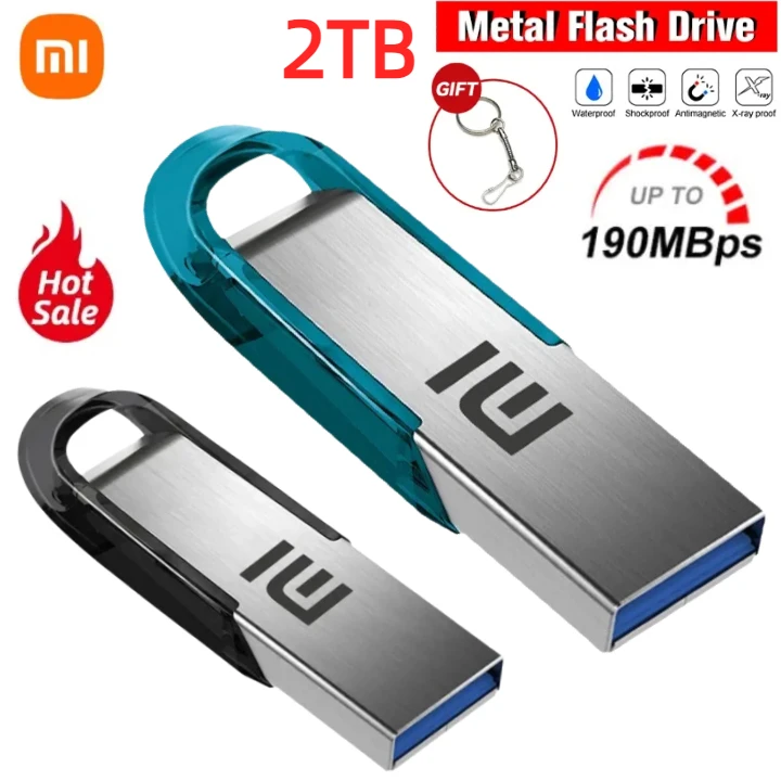 Xiaomi-Clé USB en métal ultra-mince, clé USB 3.0, disque U, haute vitesse, clé USB, pouce, disque mémoire, 2 To, 1 To, 128g