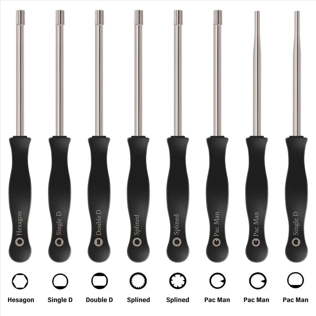 

В наличии - Набор из 8 отверток для регулировки карбюратора: одинарные и двойные шестигранные головки (D и Double D)