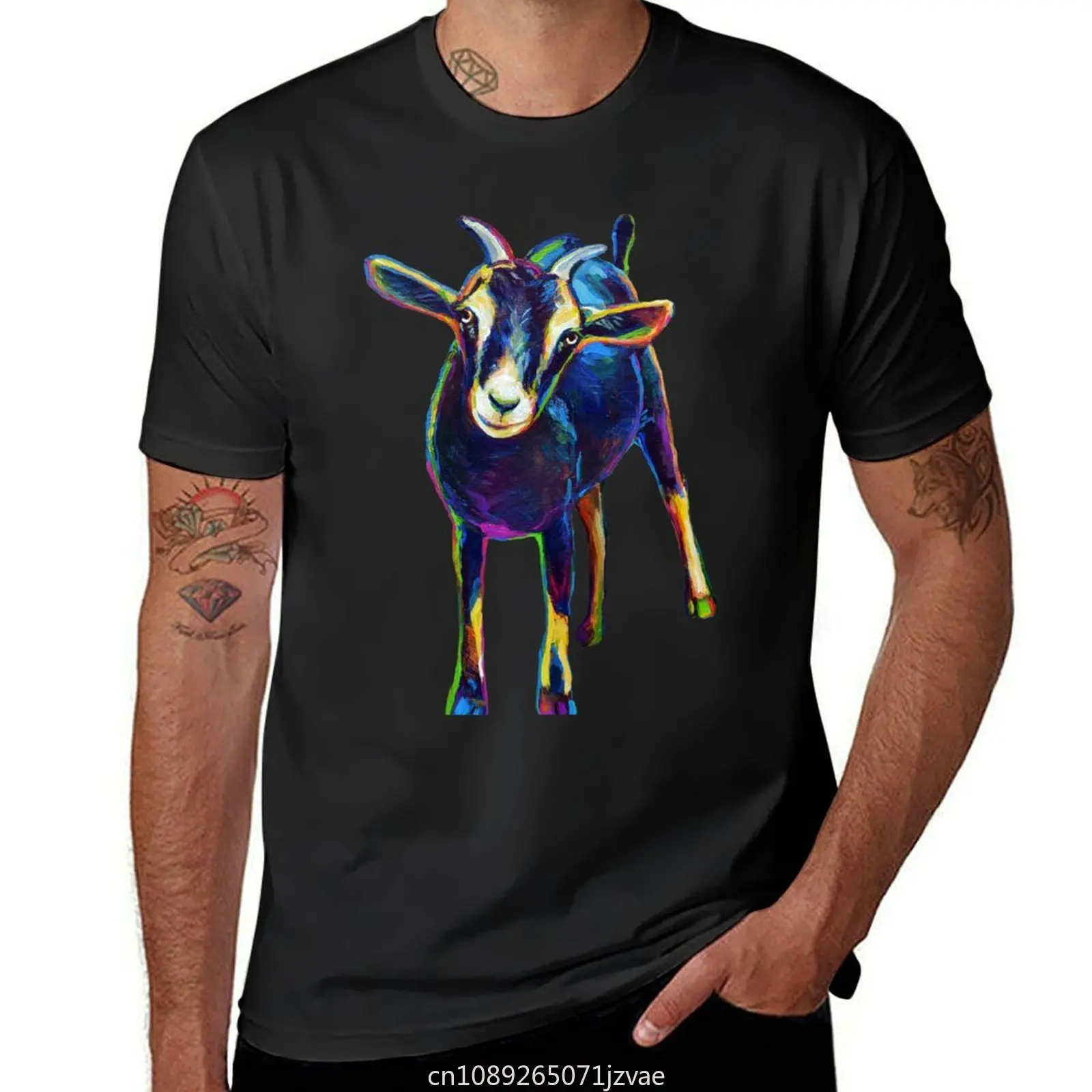 

Polka Party Black Goat Pattern T-Shirt Aesthetic clothing sublime boys animal print big and tall t shirts for men